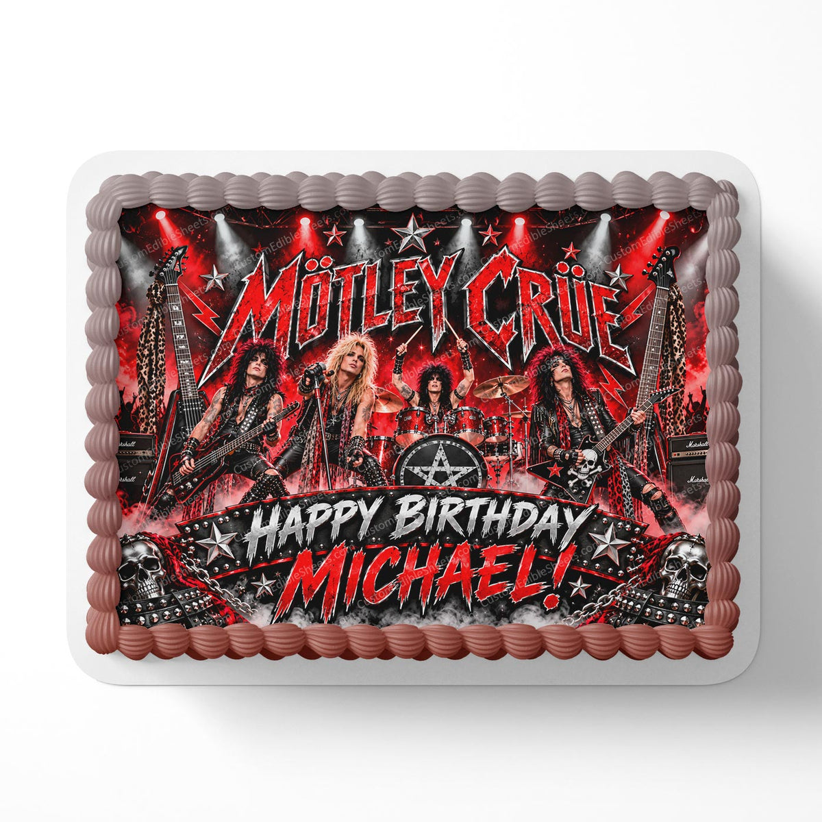 Mötley Crüe Birthday Concert Edible Cake Topper Decoration | Photo Cake Image Custom