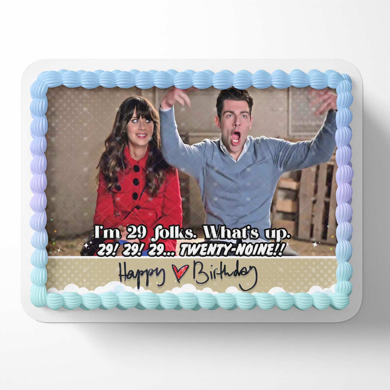 New Girl Schmidt 29th Birthday Edible Cake Topper