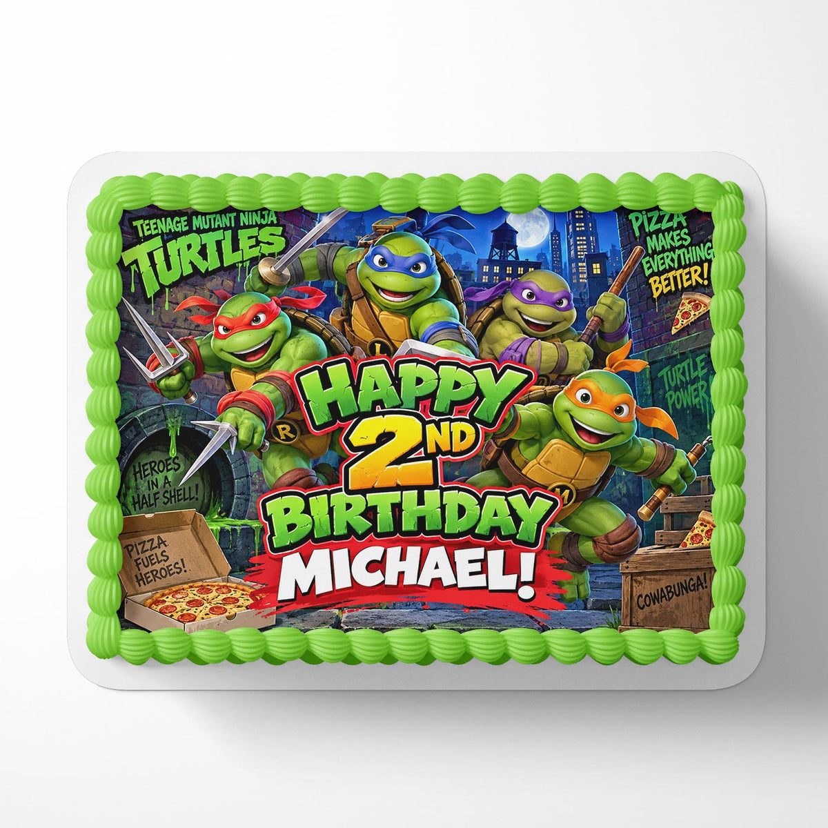Ninja Turtles Edible Cake Topper | Birthday Cake Decoration | Photo Cake Image | Custom Edible Cake Topper