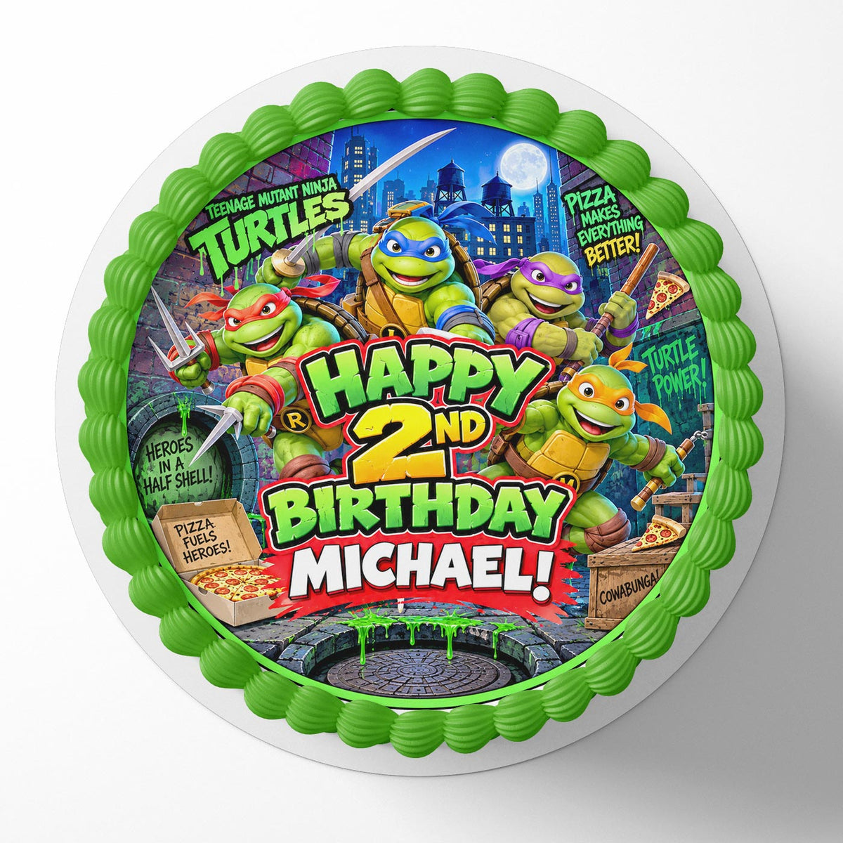 Ninja Turtles Edible Cake Topper | Birthday Cake Decoration | Photo Cake Image | Custom Edible Cake Topper