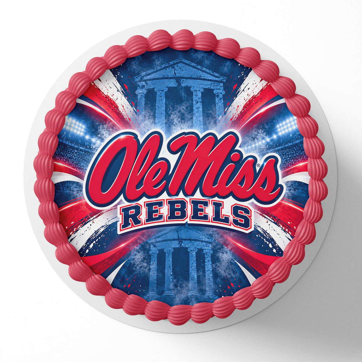 Ole Miss Rebels Edible Cake Topper | Birthday Cake Decoration | Photo Cake Image | Custom Edible Cake Topper