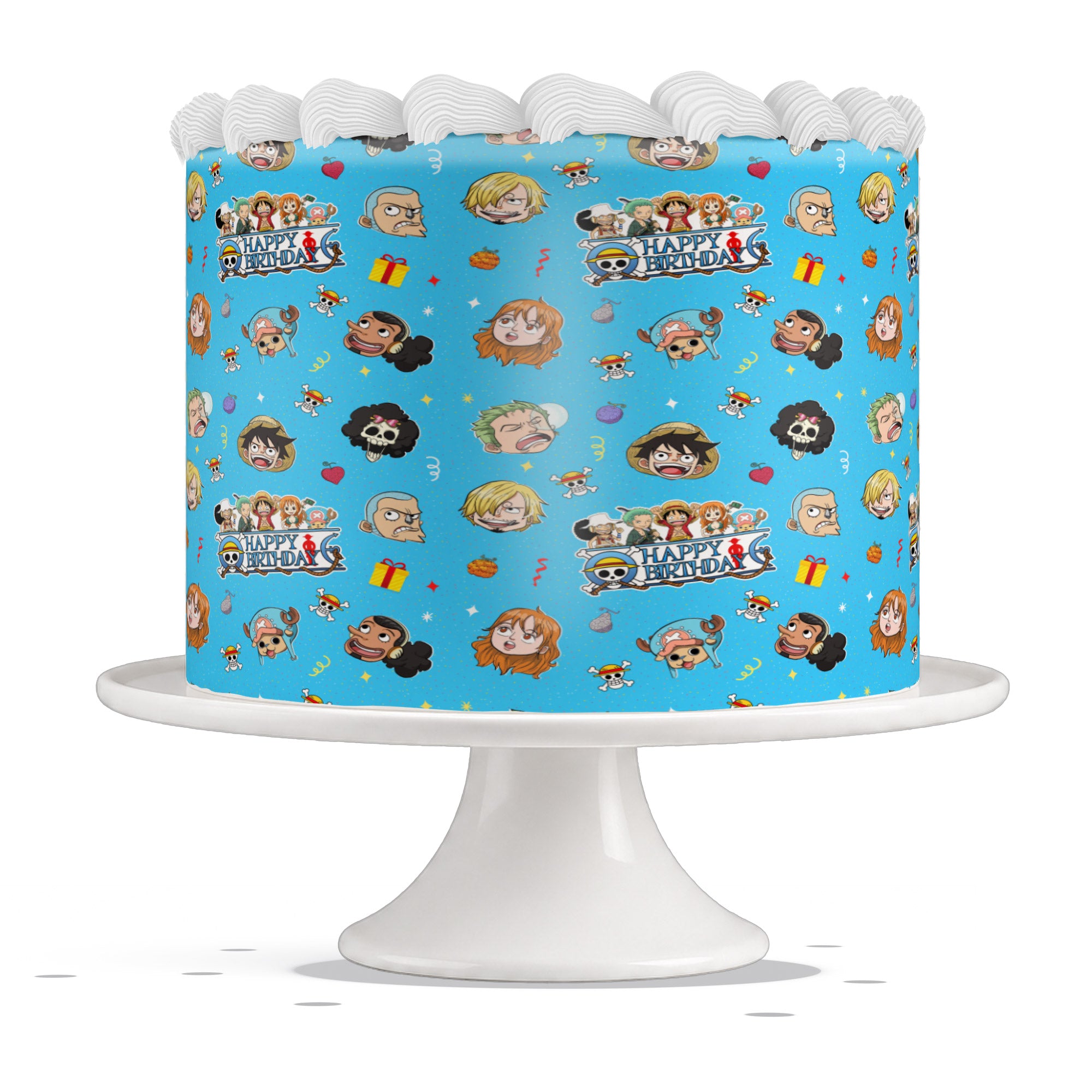 One Piece Anime Edible Cake Wrap Strip – Icing Sheet Cake Side De - Edible Cake Topper | Icing Sheet | Birthday Cake Decoration