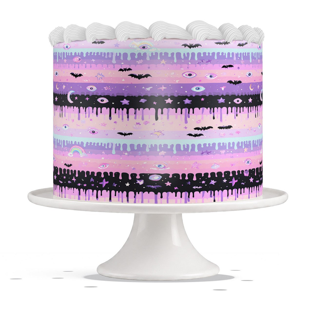 Pastel Horror Drips edible cake wrap strip icing sheet