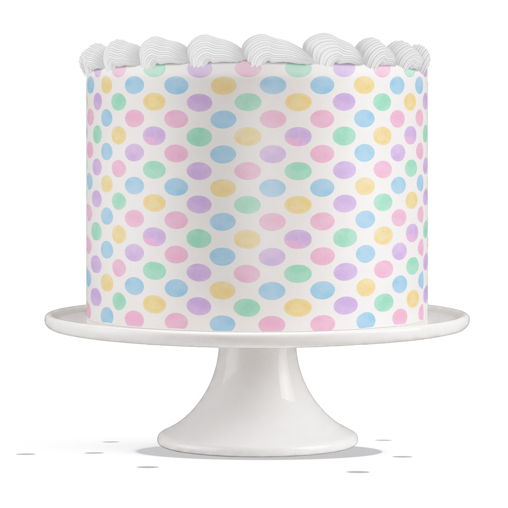 Pastel Rainbow Polka Dots Edible Cake Wrap Strip ā Icing Sheet Ca - Edible Cake Topper | Icing Sheet | Birthday Cake Decoration