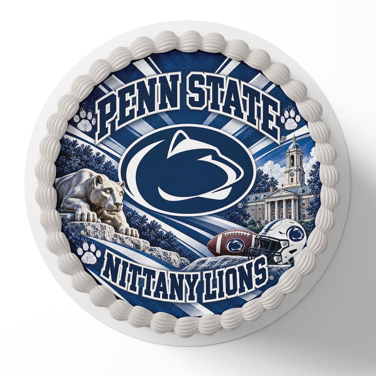 Pennsylvania State University Nittany Lions Edible Cake Topper | Birthday Cake Decoration | Photo Cake Image | Custom Edible Cake Topper