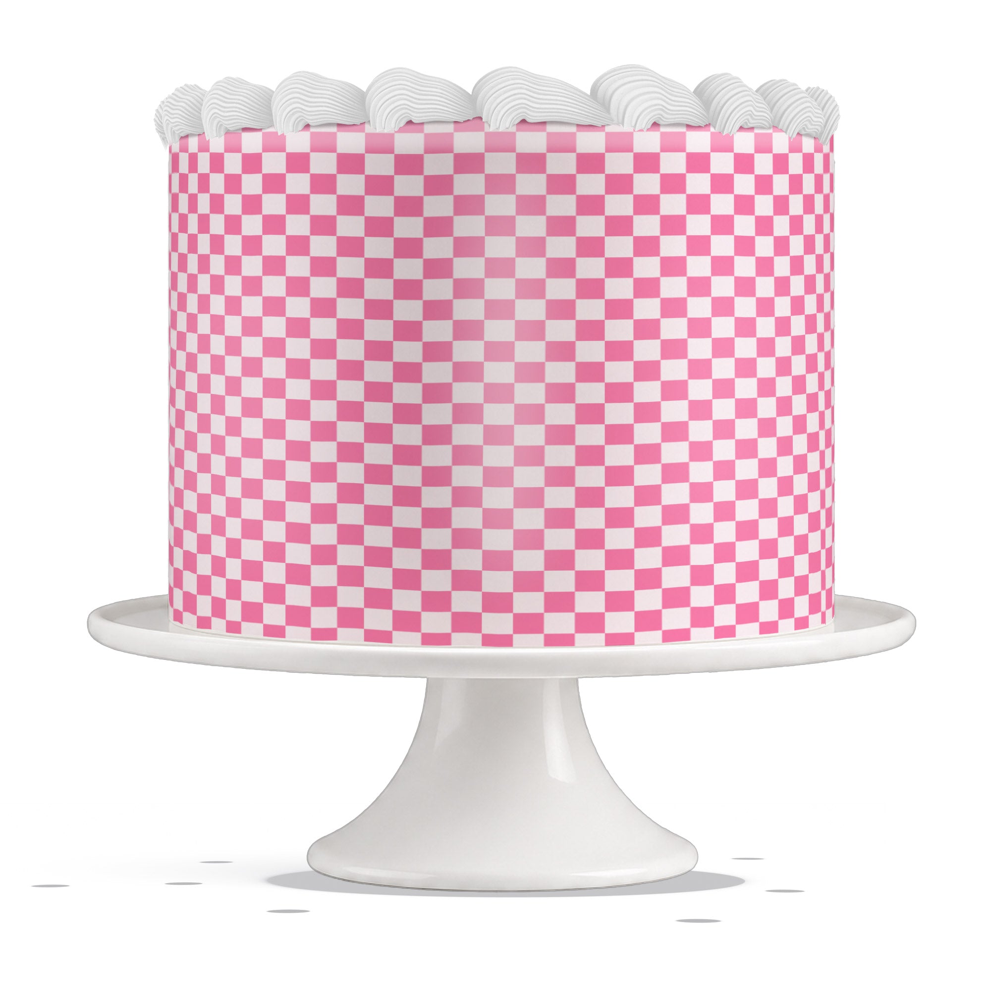 Pink And White Checkered Edible Cake Wrap Strip ā Icing Sheet Cak - Edible Cake Topper | Icing Sheet | Birthday Cake Decoration