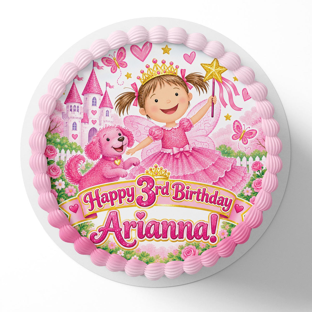 Pinkalicious Girls Pink Edible Cake Topper | Birthday Cake Decoration | Photo Cake Image | Custom Edible Cake Topper