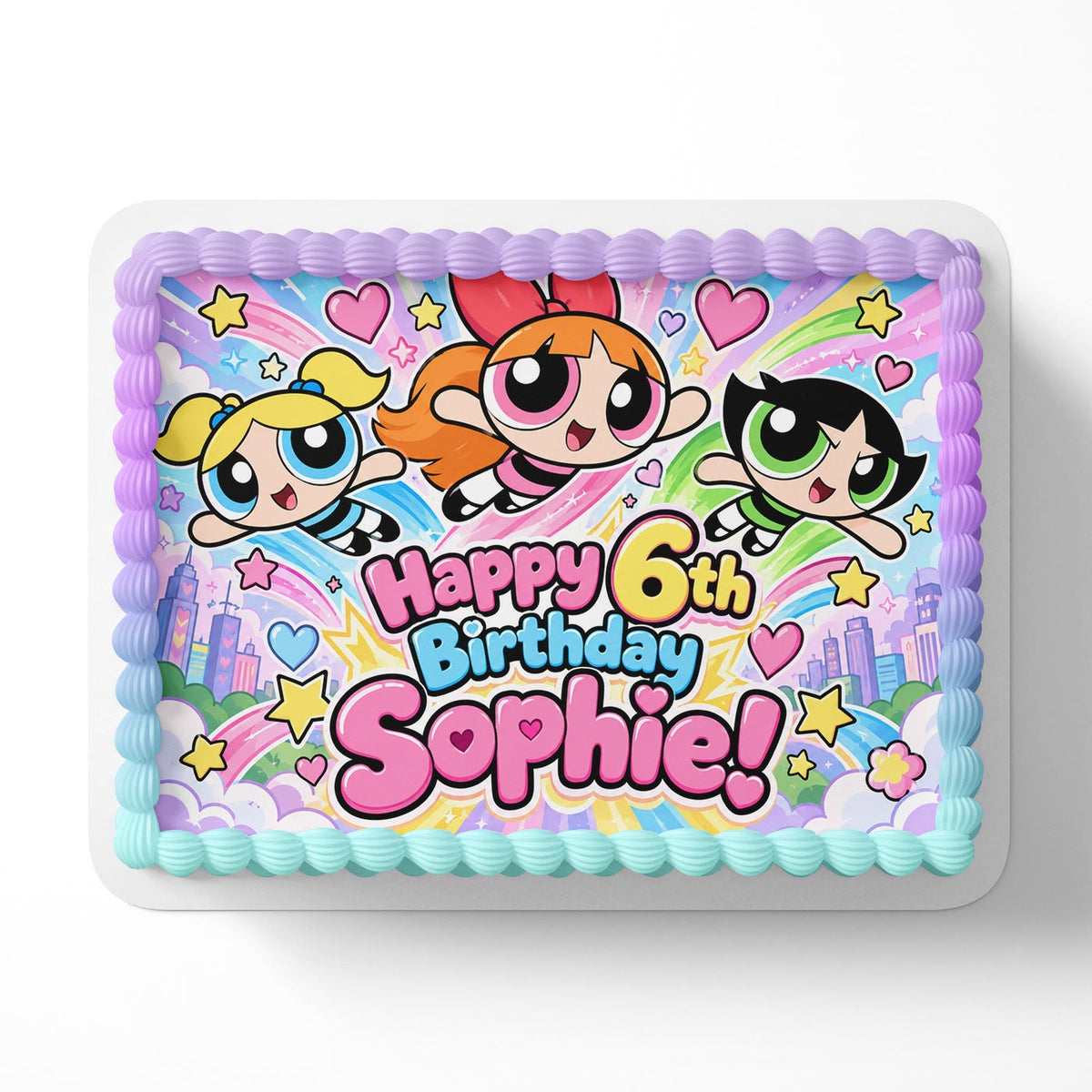 Powerpuff Girls Edible Cake Topper | Birthday Cake Decoration | Photo Cake Image | Custom Edible Cake Topper