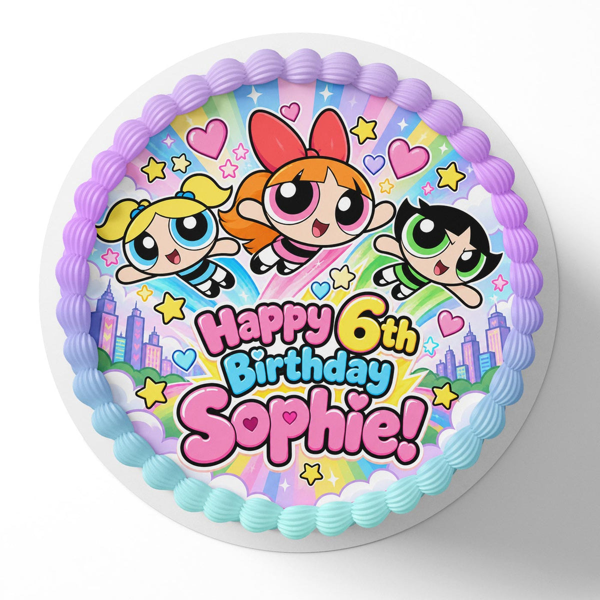 Powerpuff Girls Edible Cake Topper | Birthday Cake Decoration | Photo Cake Image | Custom Edible Cake Topper