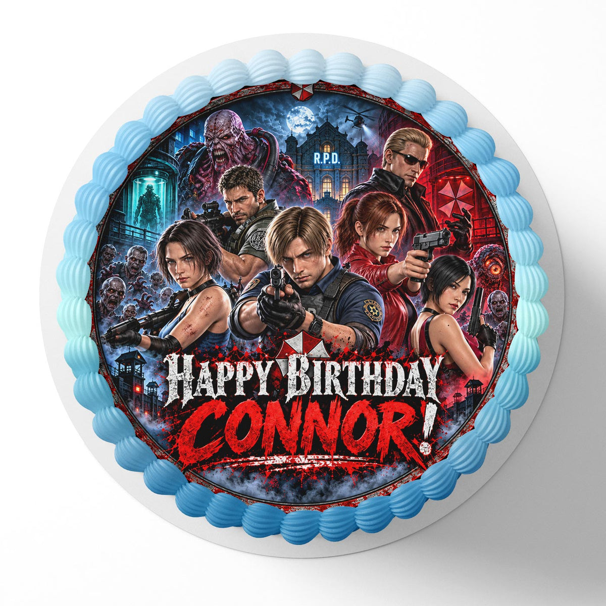 Resident Evil Gamers Edible Cake Topper | Birthday Cake Decoration | Photo Cake Image | Custom Edible Cake Topper