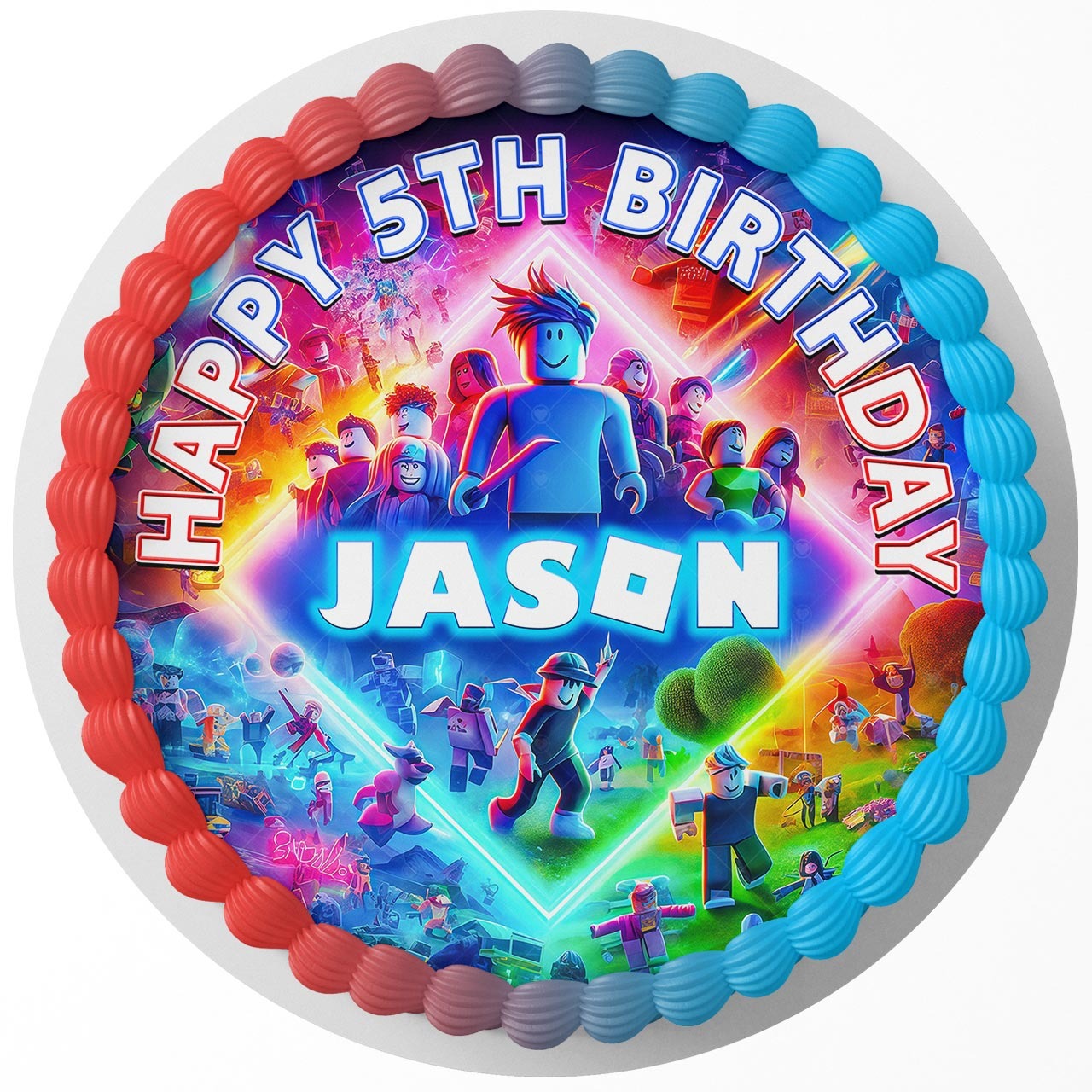 Roblox Kids Gamer ā Icing Sheet - Personalized Edible Cake Topper | Custom Icing Sheet | Birthday Cake Decoration | Photo Cake Image
