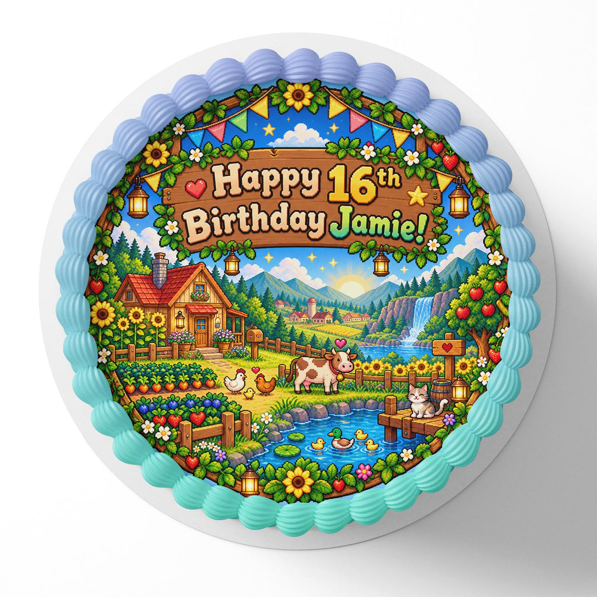 Stardew Valley Edible Cake Topper | Birthday Cake Decoration | Photo Cake Image | Custom Edible Cake Topper
