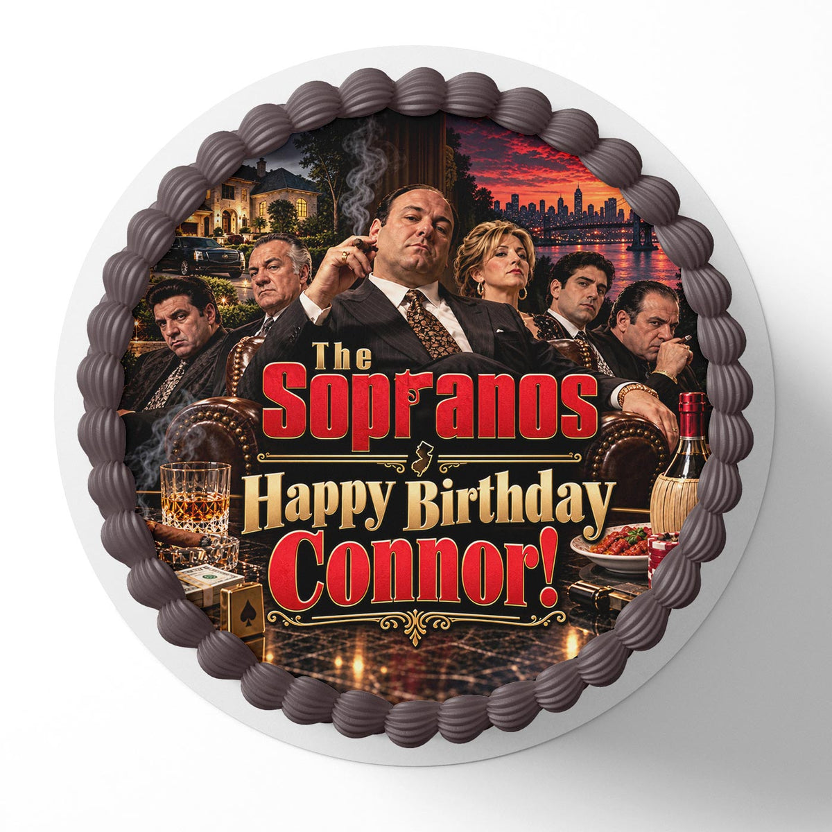 The Sopranos Edible Cake Topper Birthday Cake Decoration Photo Cake Image Custom Edible Cake Topper