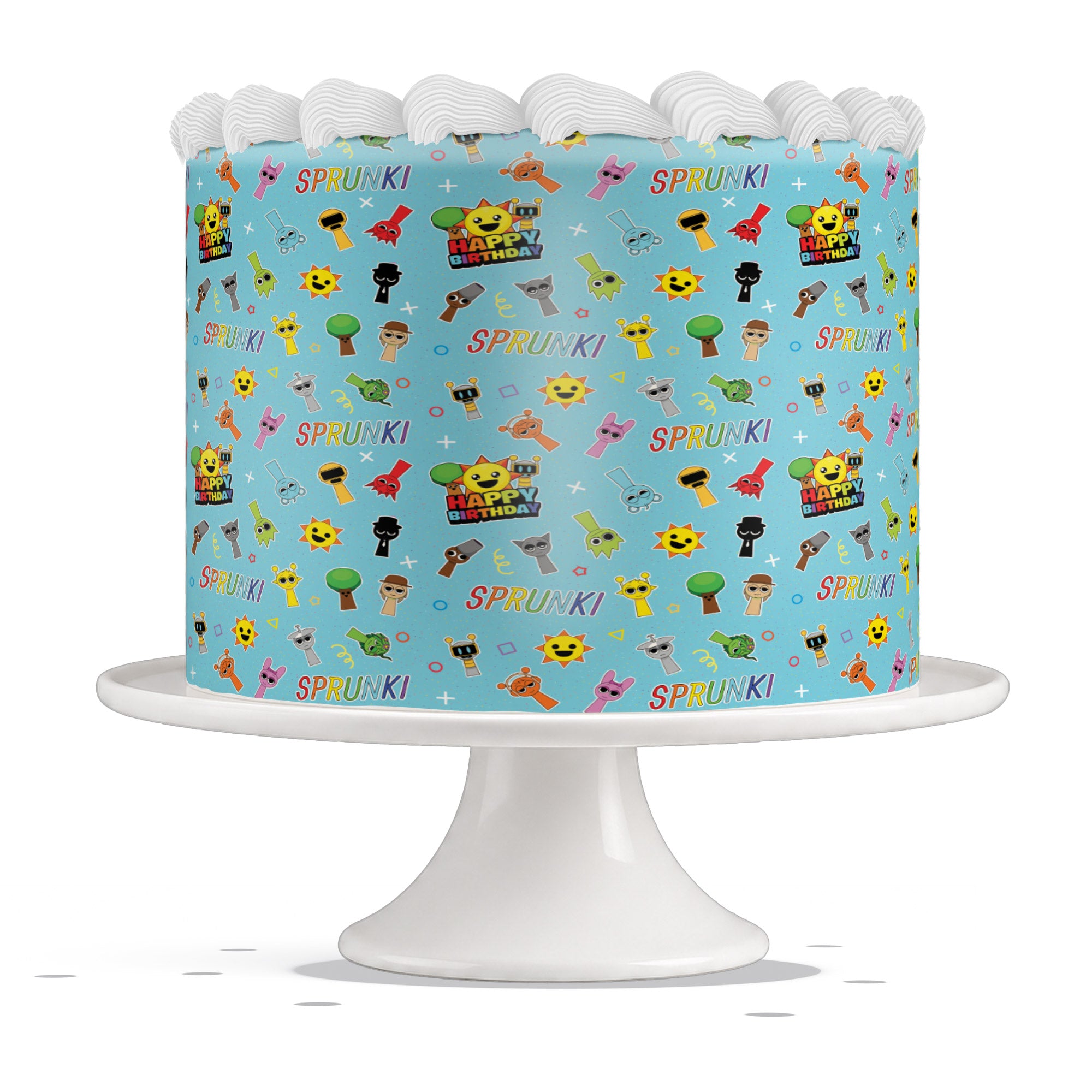 Sprunki Edible Cake Wrap Strip – Icing Sheet Cake Side Decoration - Edible Cake Topper | Icing Sheet | Birthday Cake Decoration