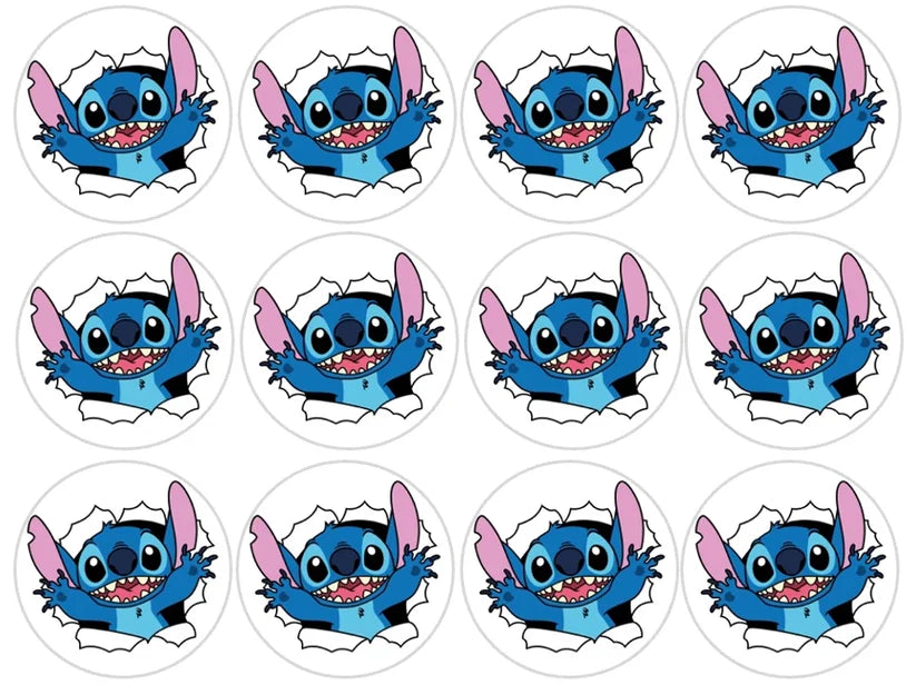 Stitch Edible Cupcake Toppers Icing Sheet or Wafer Paper