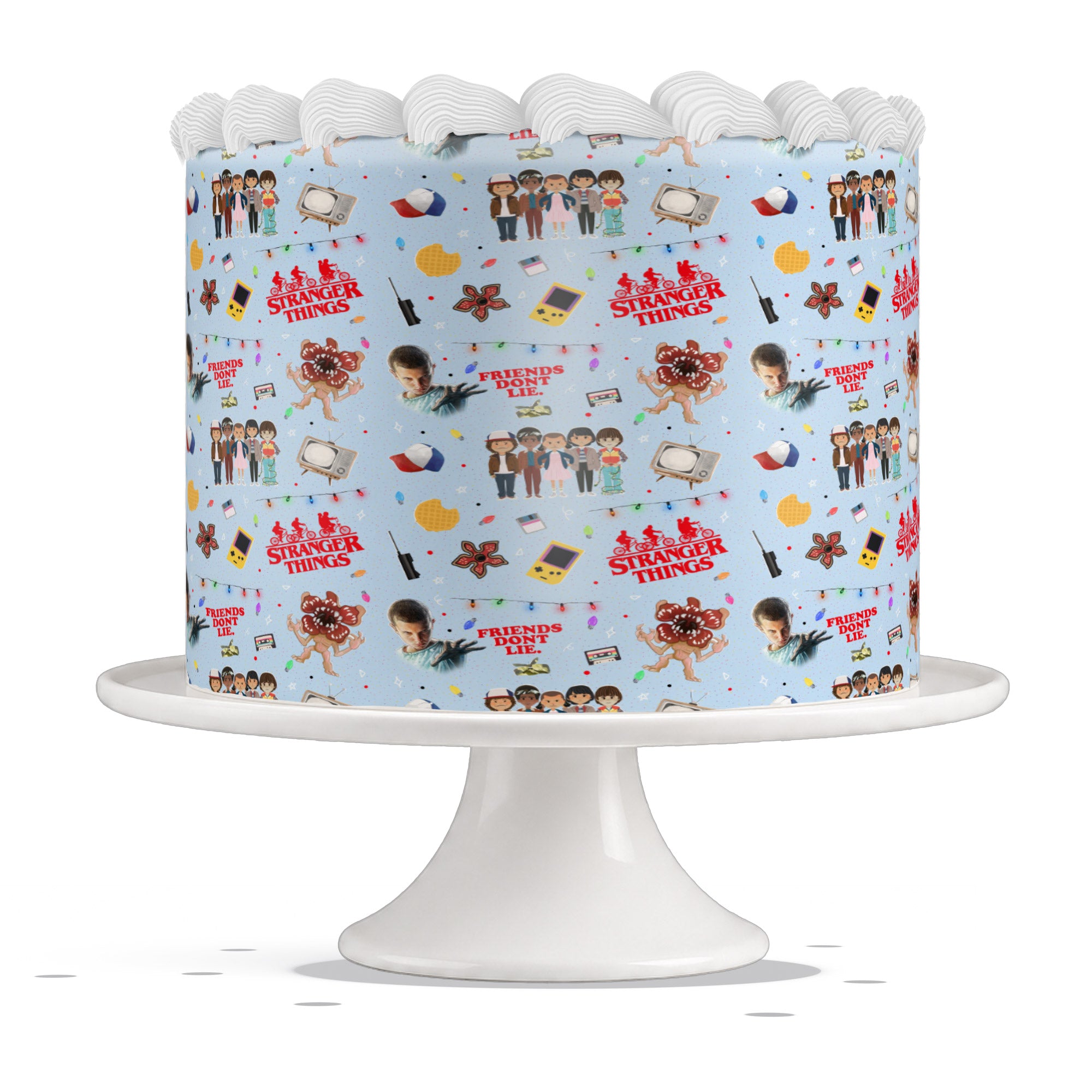Stranger Things Blue Edible Cake Wrap Strip – Icing Sheet Cake Si - Edible Cake Topper | Icing Sheet | Birthday Cake Decoration