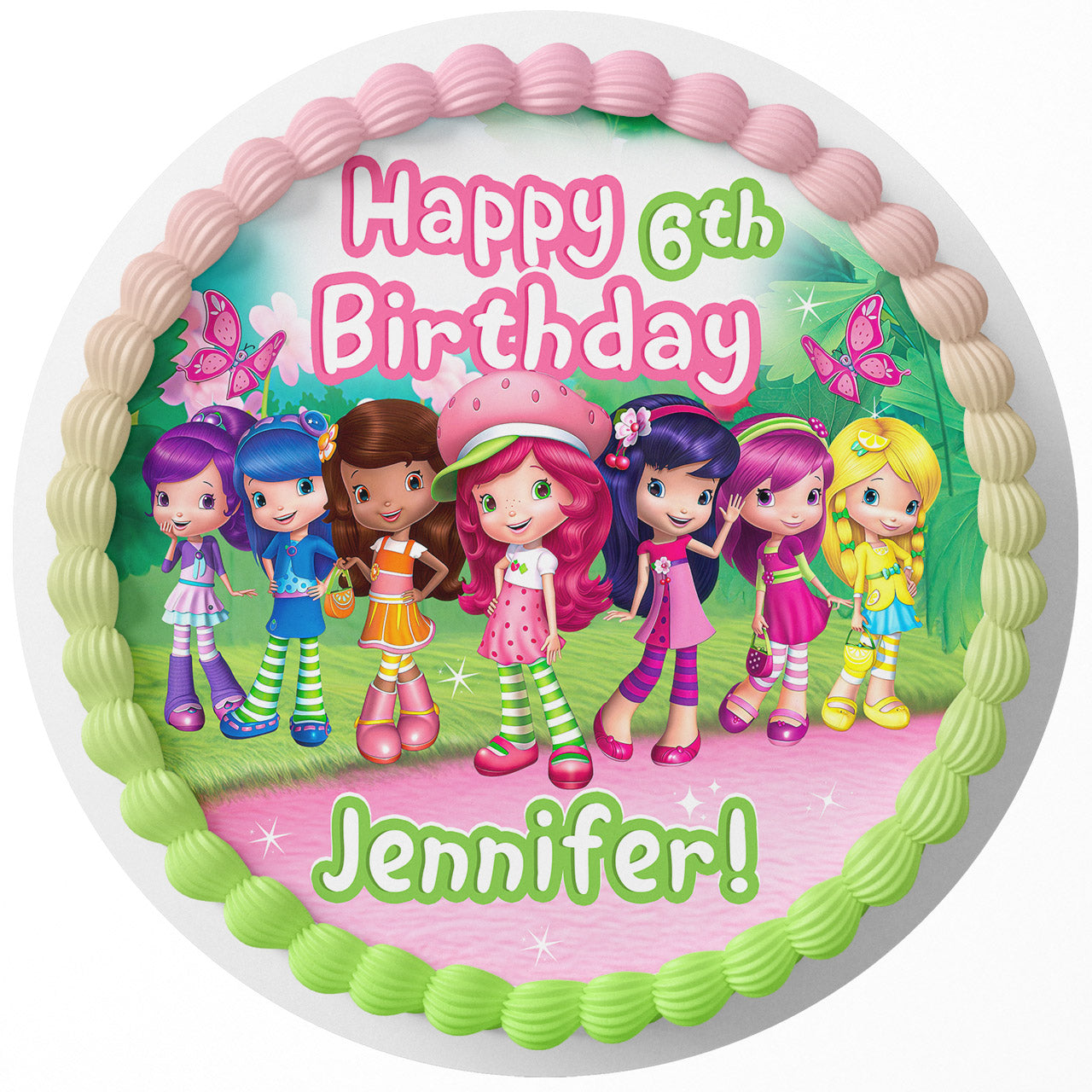 Strawberry Shortcake Team Girls Custom Edible Cake Image - Edible Cake Topper Birthday Cake Decoration
