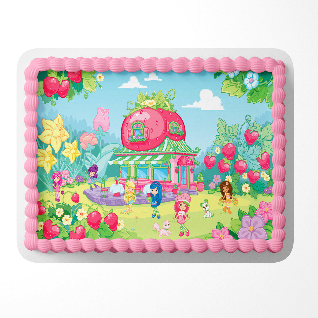 Strawberry Shortcake Berry House Edible Cake Topper