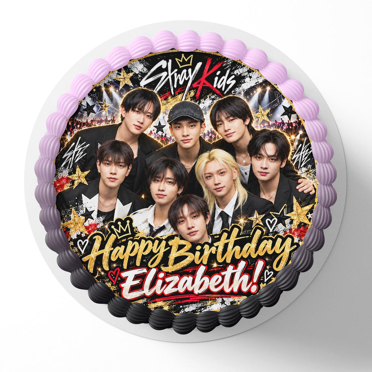 Stray Kids SKZ KPop Edible Cake Topper | Birthday Cake Decoration | Photo Cake Image | Custom Edible Cake Topper