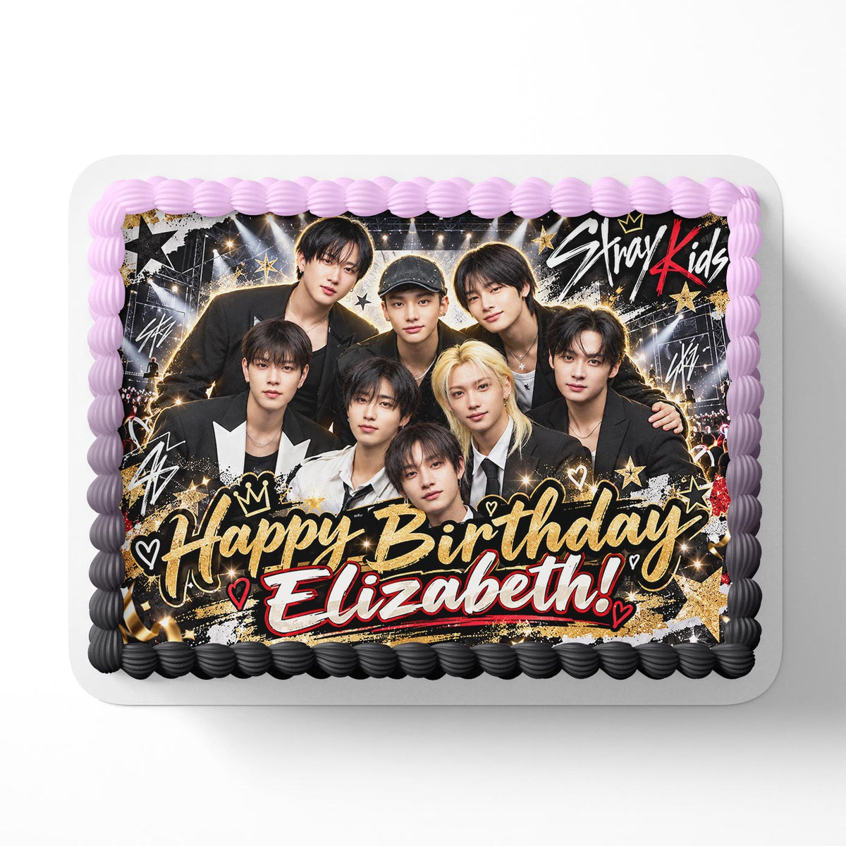 Stray Kids SKZ KPop Edible Cake Topper | Birthday Cake Decoration | Photo Cake Image | Custom Edible Cake Topper