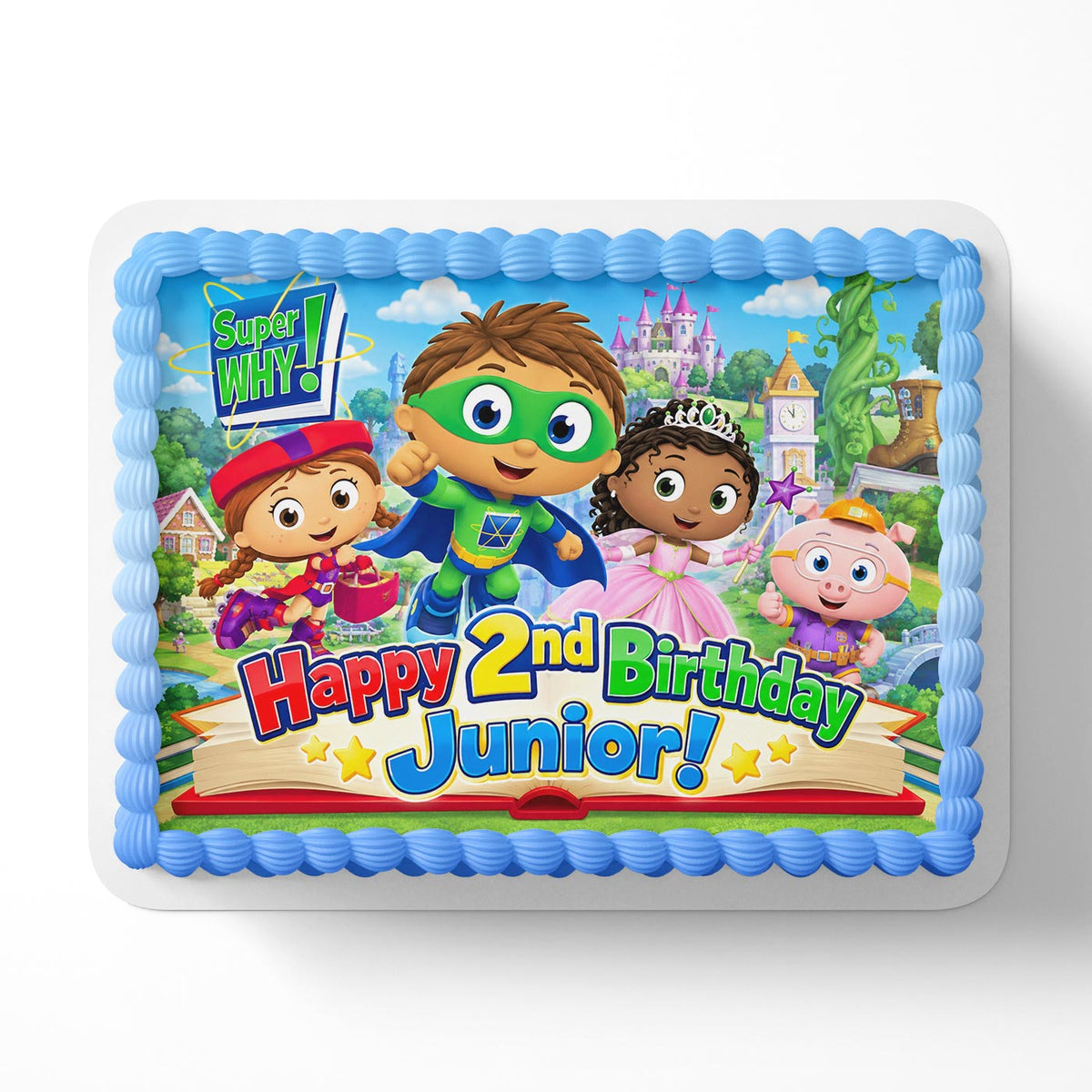 Super Why! Kids Toddlers Edible Cake Topper | Birthday Cake Decoration | Photo Cake Image | Custom Edible Cake Topper