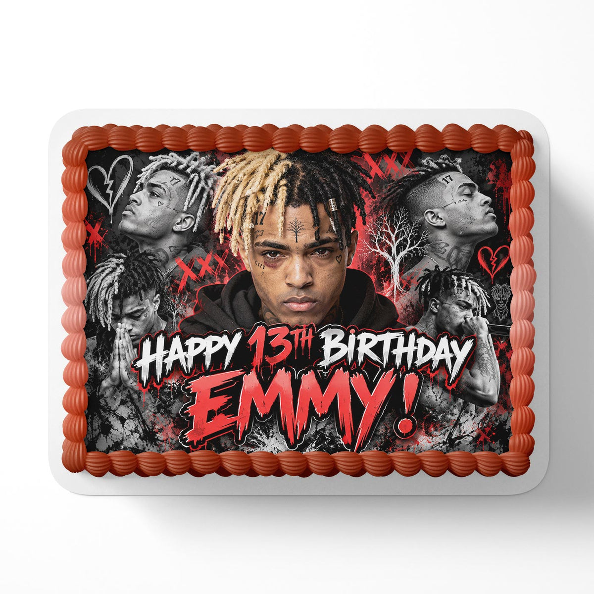 XXXTENTACION Tribute Edible Cake Topper | Birthday Cake Decoration | Photo Cake Image | Custom Edible Cake Topper