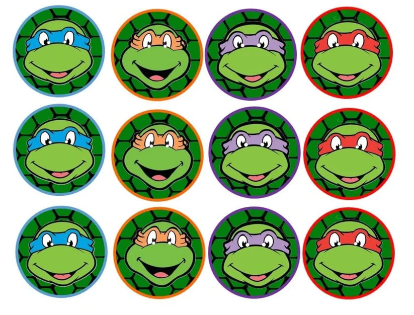 TMNT Edible Cupcake Toppers Icing Sheet or Wafer Paper