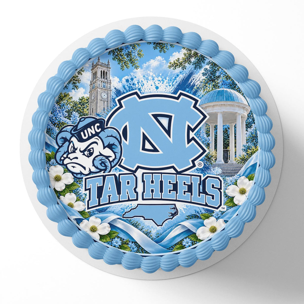 Carolina Blue Tar Heels Collage Edible Cake Topper Decoration | Photo Cake Image | Custom Edible Cake Topper