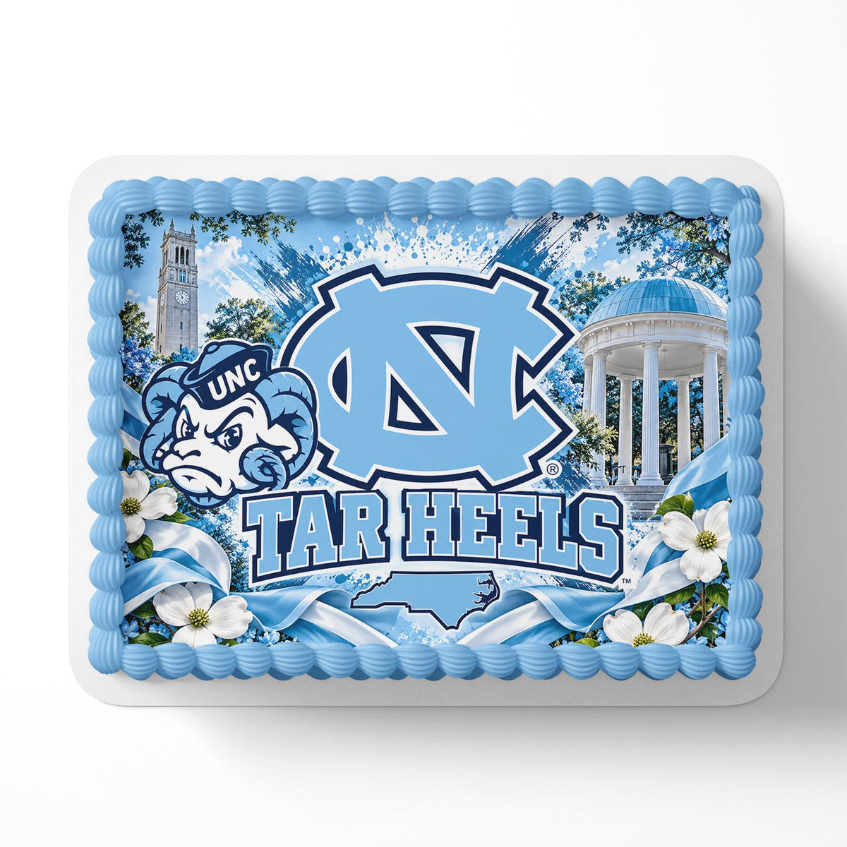 Carolina Blue Tar Heels Collage Edible Cake Topper Decoration | Photo Cake Image | Custom Edible Cake Topper