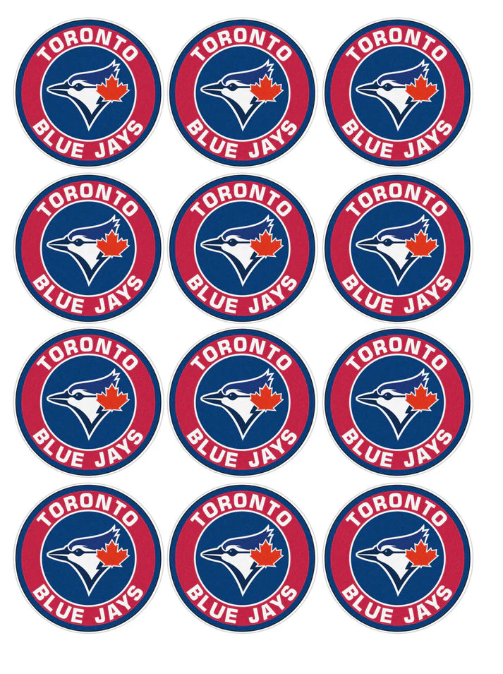 Toronto Blue Jays Edible Cupcake Toppers Icing Sheet or Wafer Paper