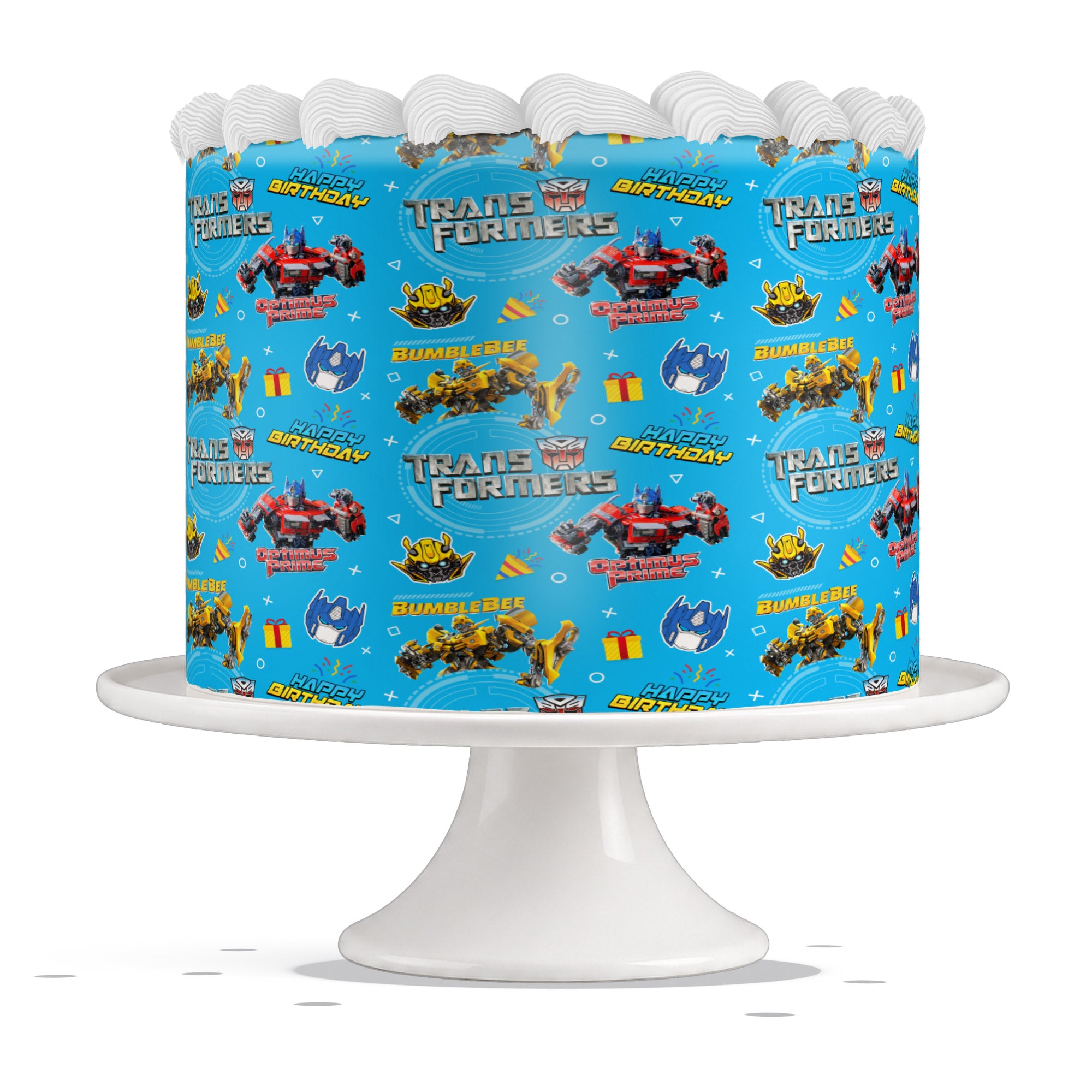 Transformers Bumblebee Optimus Edible Cake Wrap Strip – Icing She - Edible Cake Topper | Icing Sheet | Birthday Cake Decoration