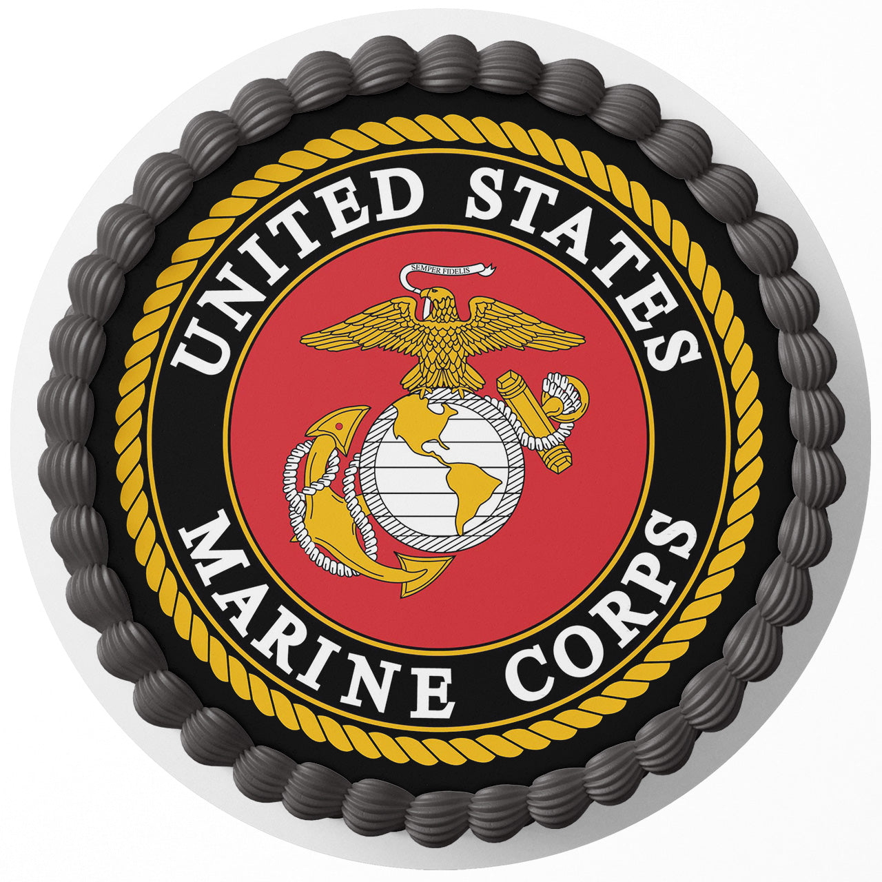USMC Marines Emblem Logo – Icing Sheet - Personalized Edible Cake Topper | Custom Icing Sheet | Birthday Cake Decoration