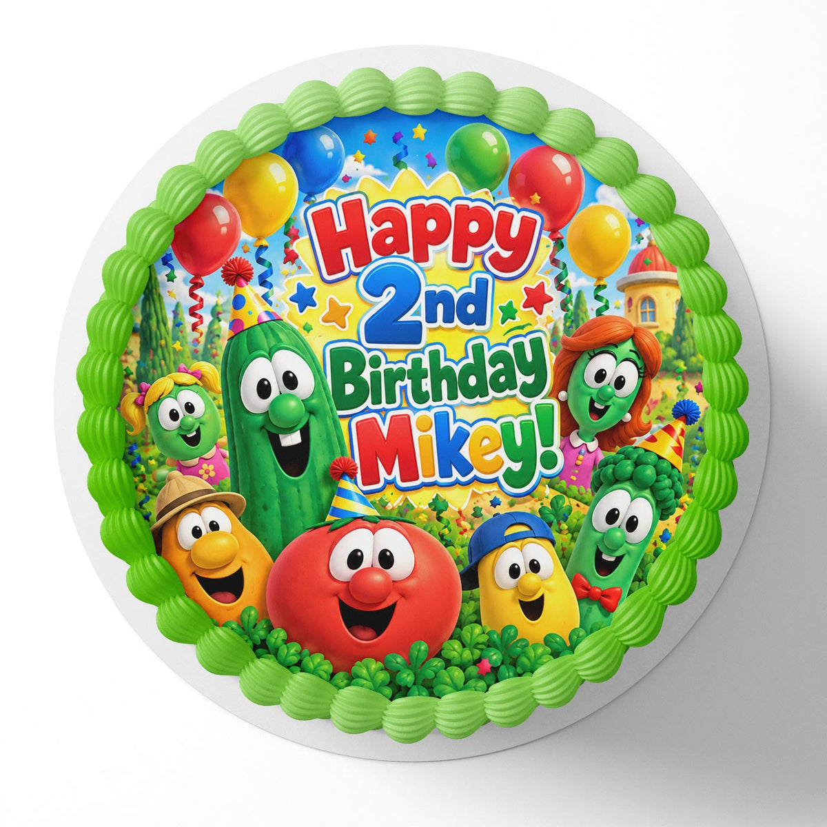 VeggieTales Kids Edible Cake Topper | Birthday Cake Decoration | Photo Cake Image | Custom Edible Cake Topper