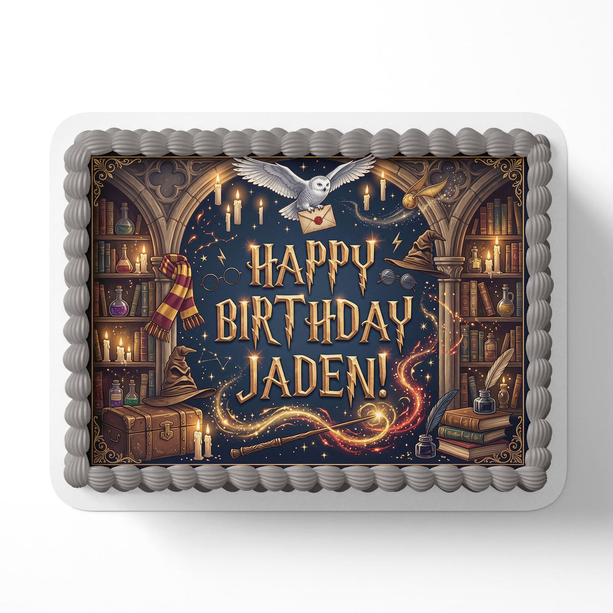 Wizards Magic Edible Cake Topper Birthday Cake Decoration Photo Cake Image Custom Edible Cake Topper