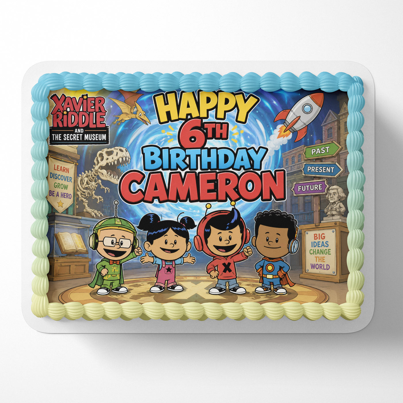 Xavier Riddle and the Secret Museum Custom Edible Cake Image Topper Decoration Icing Sheet