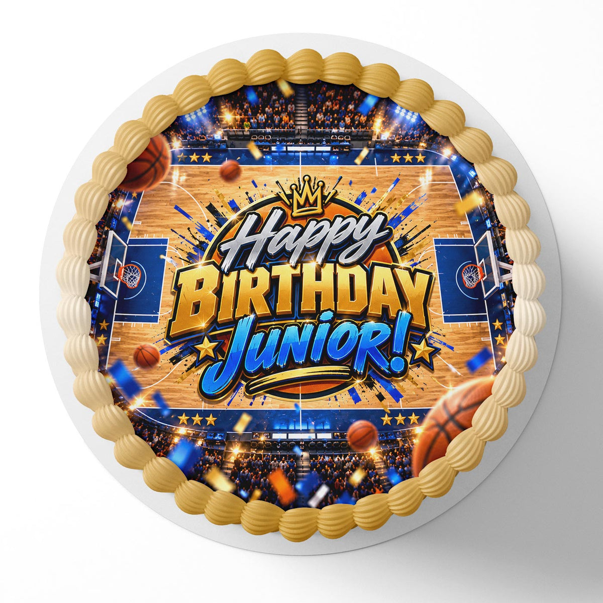 Basketball Court Hoop Edible Cake Topper | Birthday Cake Decoration | Photo Cake Image | Custom Edible Cake Topper