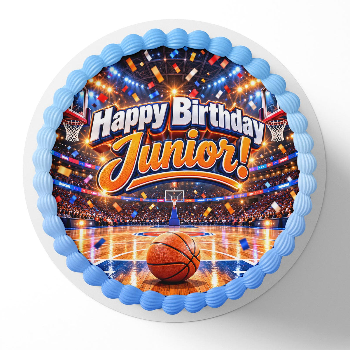 Basketball Court Edible Cake Topper | Birthday Cake Decoration | Photo Cake Image | Custom Edible Cake Topper