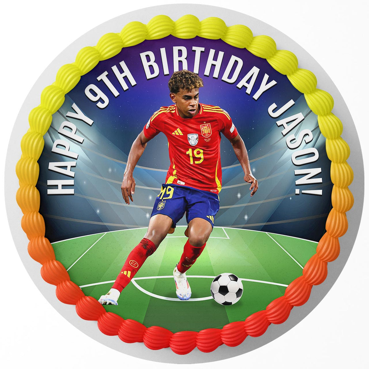 Lamine Yamal Edible Cake Topper | Birthday Cake Decoration | Photo Cake Image