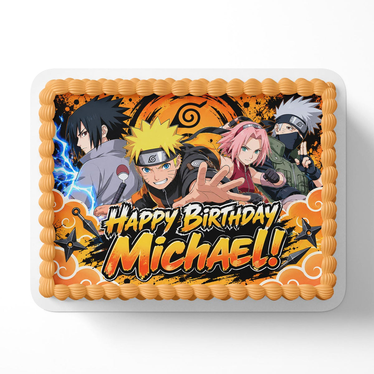 Naturo Akatzuki Edible Cake Topper | Birthday Cake Decoration | Photo Cake Image | Custom Edible Cake Topper