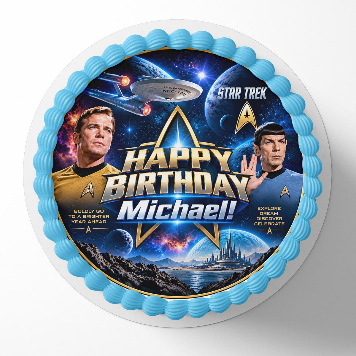 Star Trek Edible Cake Topper | Birthday Cake Decoration | Photo Cake Image | Custom Edible Cake Topper