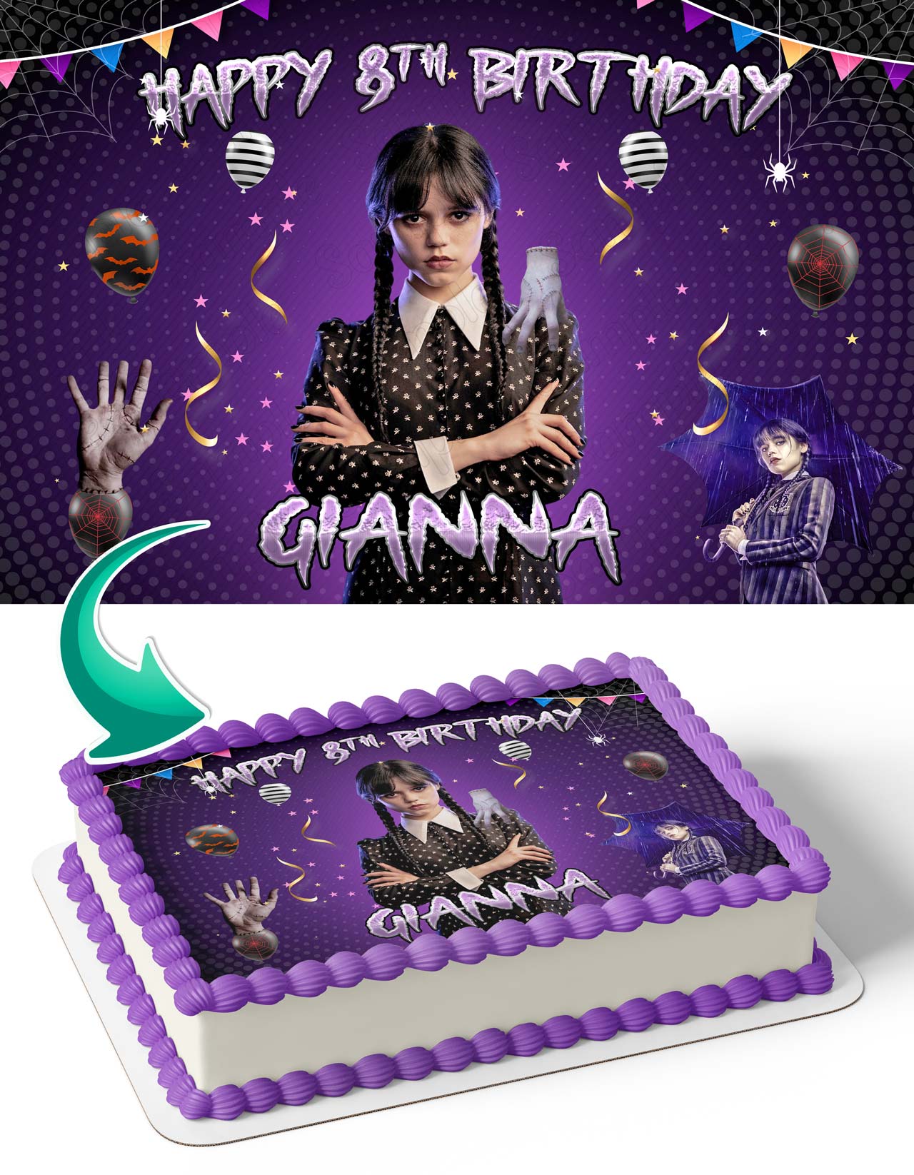 Wednesday Adams Netvideo Edible Cake Topper