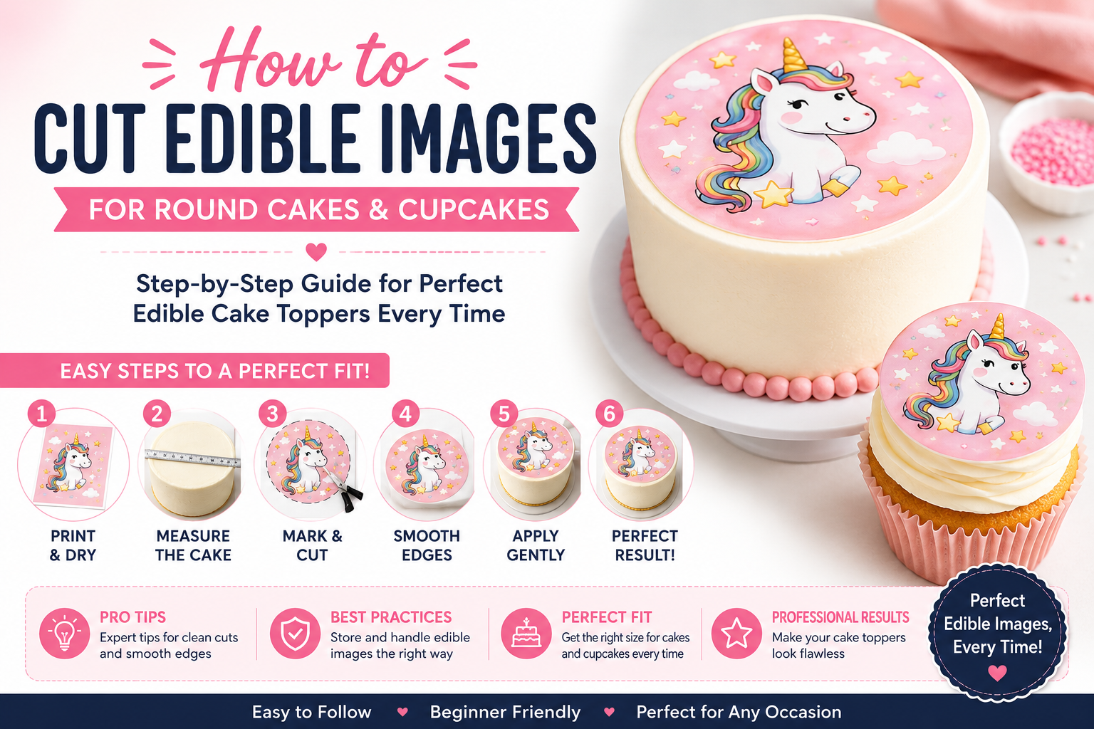 🥇 How to Cut Edible Images for Round Cakes and Cupcakes: The Complete Guide