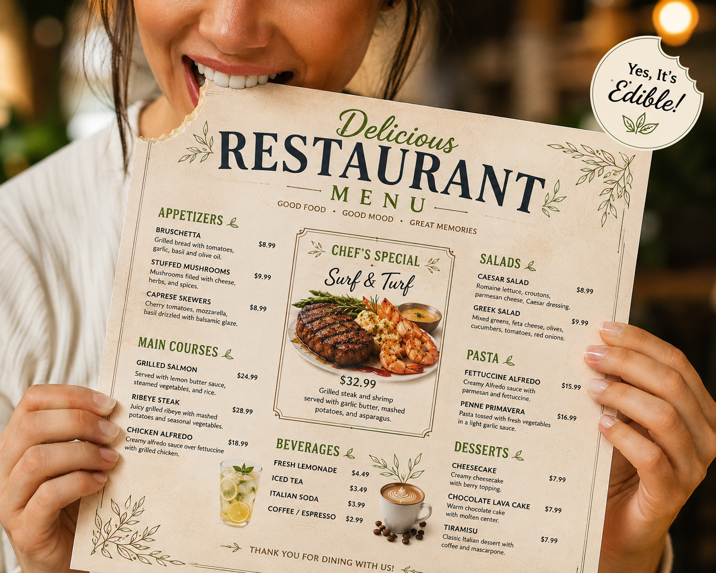 Custom Edible Restaurant Menus: Everything You Need to Know About Edible Wafer Paper Menus
