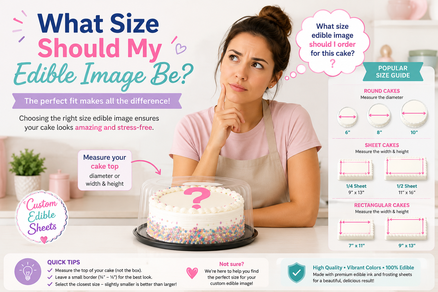 What Size Should My Edible Image Be? Complete Cake Size Guide