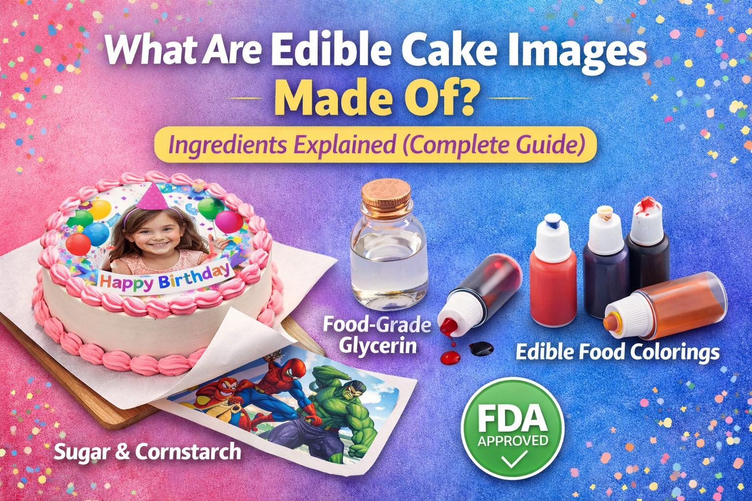 What Are Edible Cake Images Made Of? Ingredients Explained (Complete Guide)