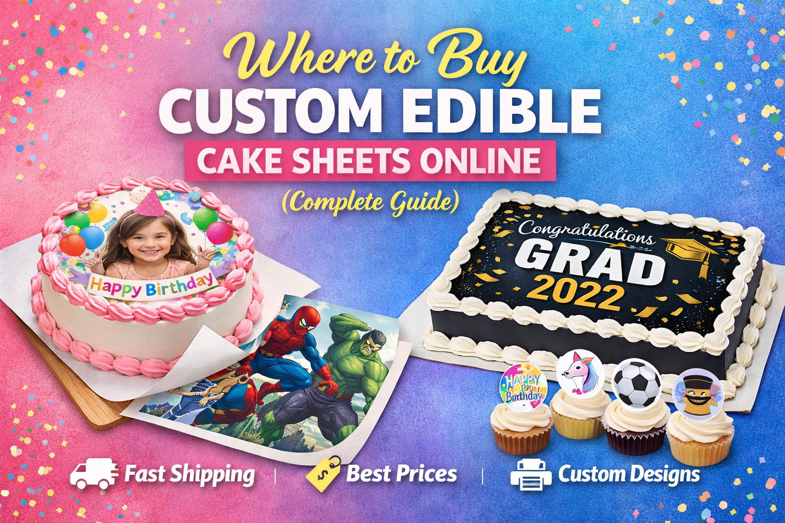 Where to Buy Custom Edible Cake Sheets Online - (Complete Guide)