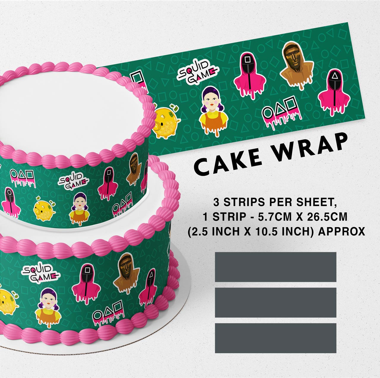 Eskuid Team Games Strips Edible Icing Printed Cake Wrap Strips Topper Ribbon Border image 0
