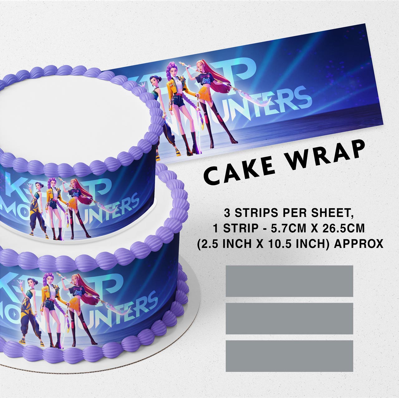 KPop Team Girls Strip Wrap Edible Icing Printed Cake Wrap Strips Topper Ribbon Border image 0