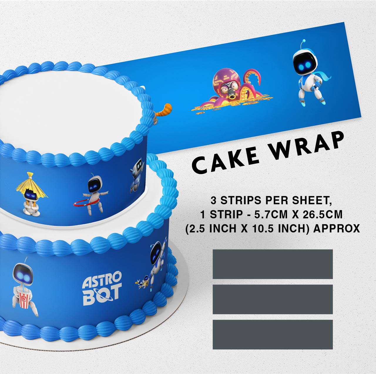 Astros PS Kids Strips Edible Icing Printed Cake Wrap Strips Topper Ribbon Border image 0