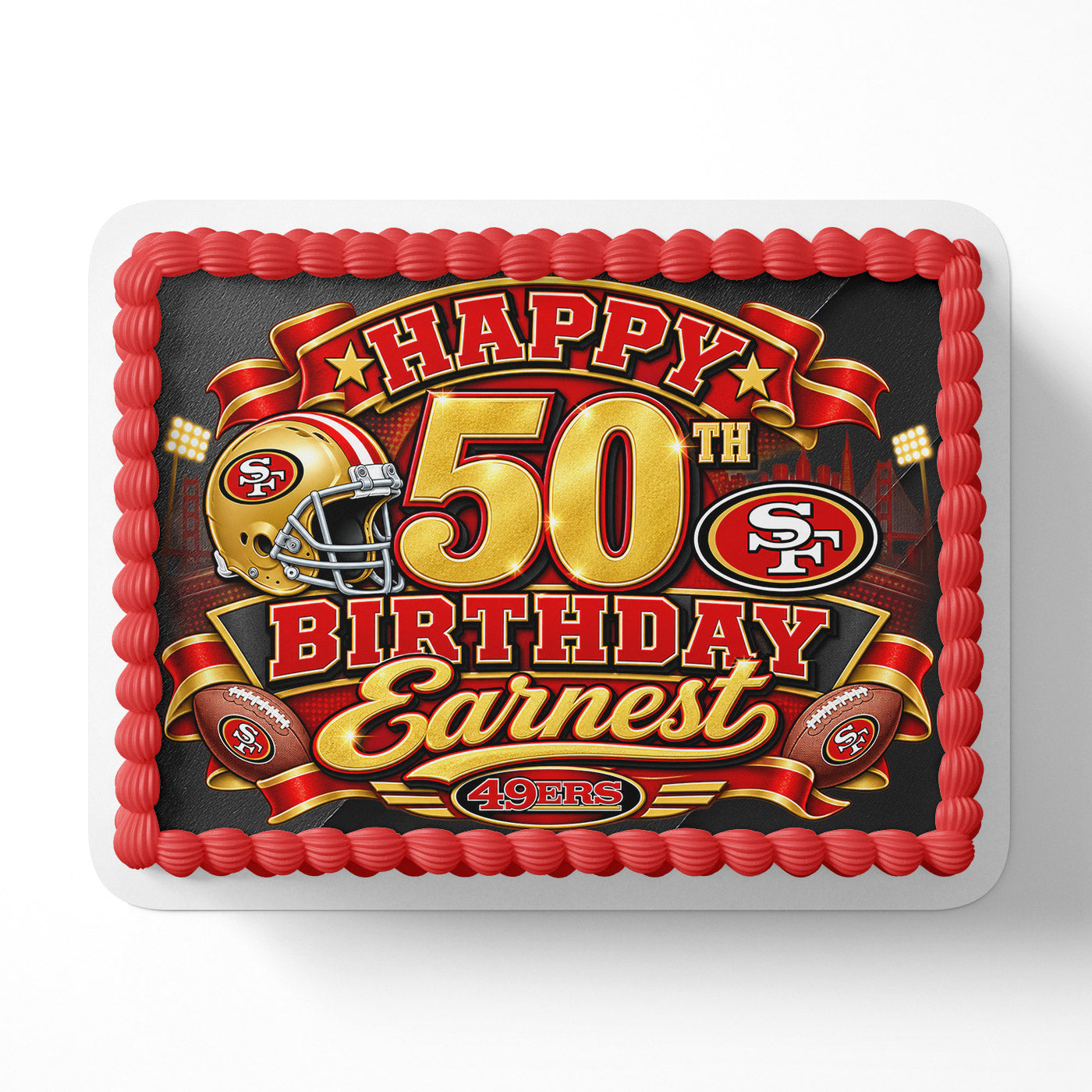9ers San Francisco Icing Sheet - Edible Cake Topper | Birthday Cake Decoration | Photo Cake Image